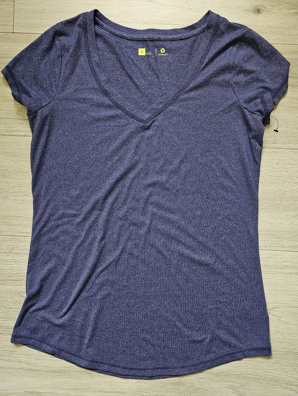 Xersion Heathered Purple V-Neck Short Sleeve Tee